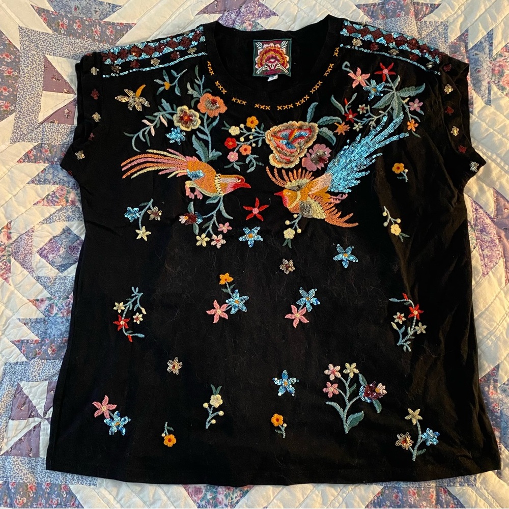 Johnny Was embroidered and sequin top